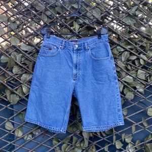 Tommy Hilfiger Vintage 90s Box Flag Jean Shorts Mens 33 Waist